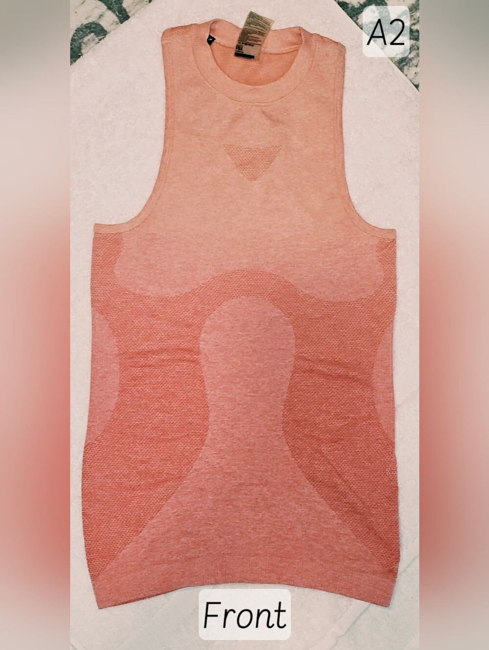 Gymshark Peach Pink Orange Coral Ombre Seamless Tank Top - Size S LIKE NEW